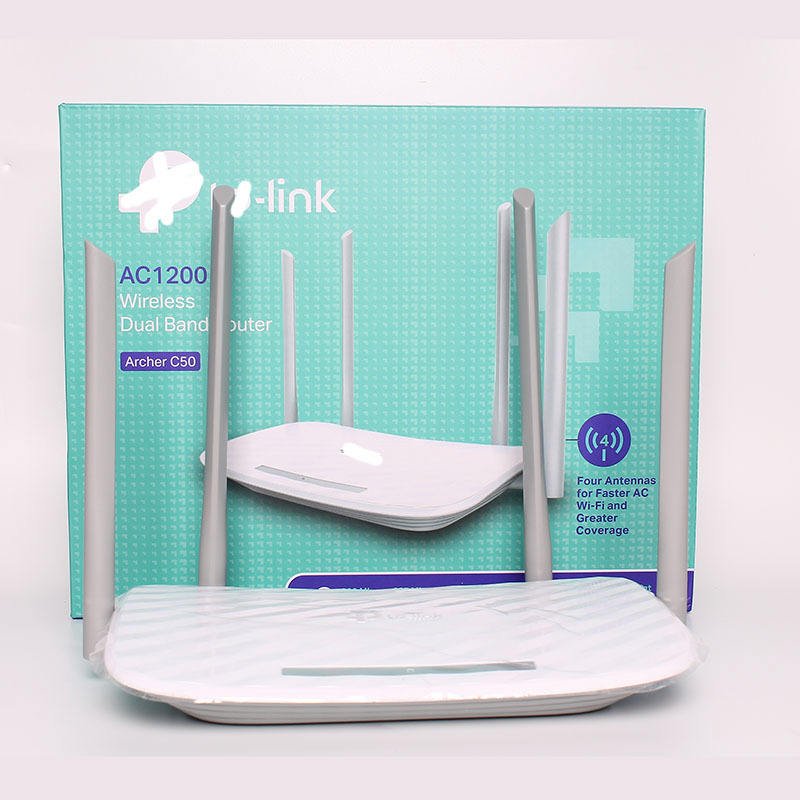 TP-Link Archer C50 Dual-Band AC1200 Wireless Wifi Router 4x 5dBi Antennas 1000mbps Max LAN Data QoS Firewall 4G Access Point